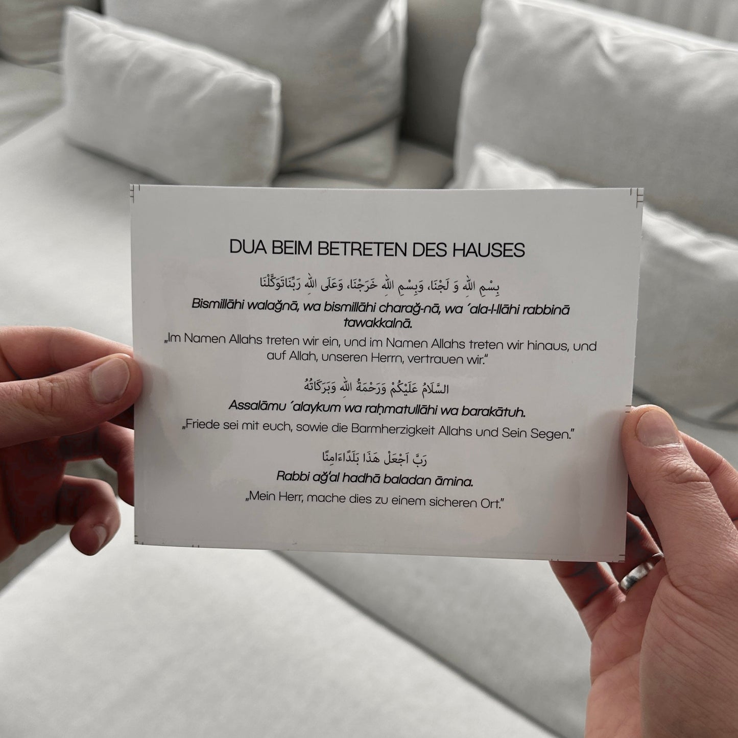 DUA STICKER (beim Betreten des Hauses)