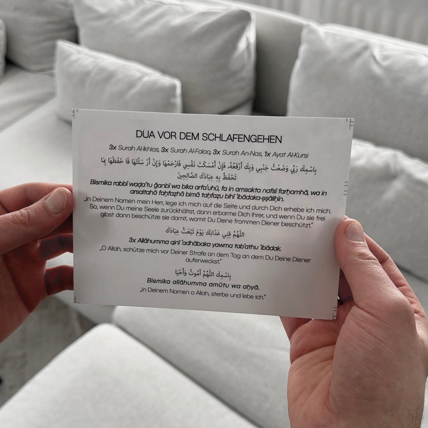DUA STICKER (vor dem Schlafengehen)